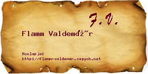 Flamm Valdemár névjegykártya